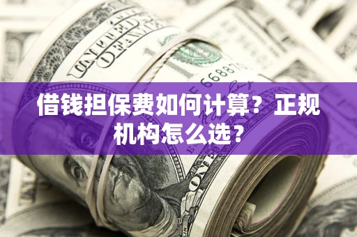 济南借钱担保费如何计算？正规机构怎么选？